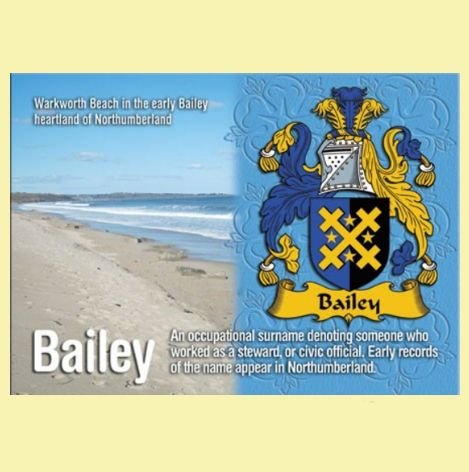 Image 0 of Bailey Coat of Arms English Family Name Fridge Magnets Set of 2