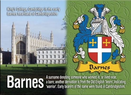 Image 1 of Barnes Coat of Arms English Family Name Fridge Magnets Set of 2