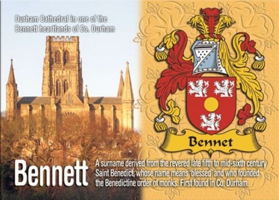 Image 1 of Bennett Coat of Arms English Family Name Fridge Magnets Set of 2