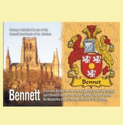 Bennett Coat of Arms English Family Name Fridge Magnets Set of 10