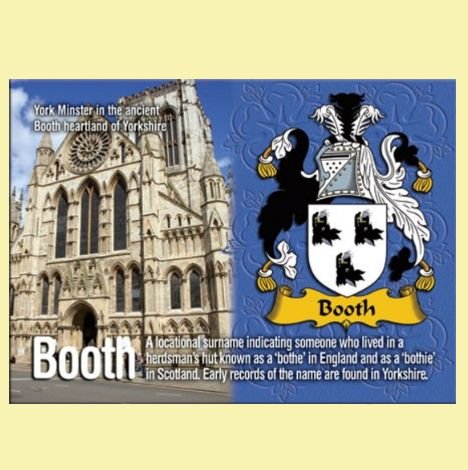 Image 0 of Booth Coat of Arms English Family Name Fridge Magnets Set of 2