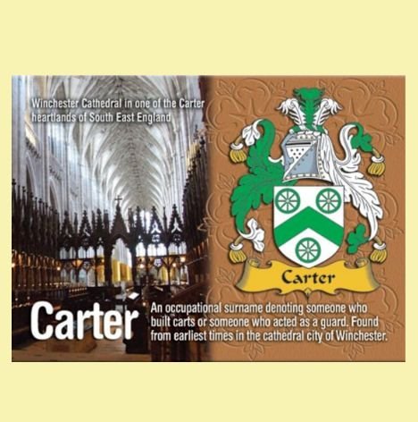 Image 0 of Carter Coat of Arms English Family Name Fridge Magnets Set of 2