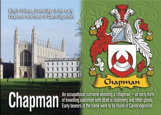 Image 1 of Chapman Coat of Arms English Family Name Fridge Magnets Set of 4