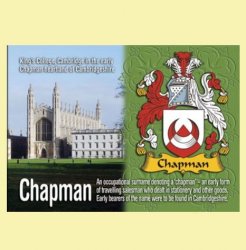 Chapman Coat of Arms English Family Name Fridge Magnets Set of 10