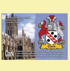 Clark Coat of Arms English Family Name Fridge Magnets Set of 2
