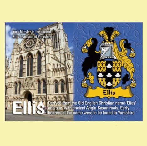 Image 0 of Ellis Coat of Arms English Family Name Fridge Magnets Set of 10
