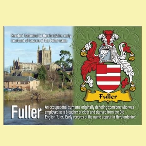 Image 0 of Fuller Coat of Arms English Family Name Fridge Magnets Set of 2