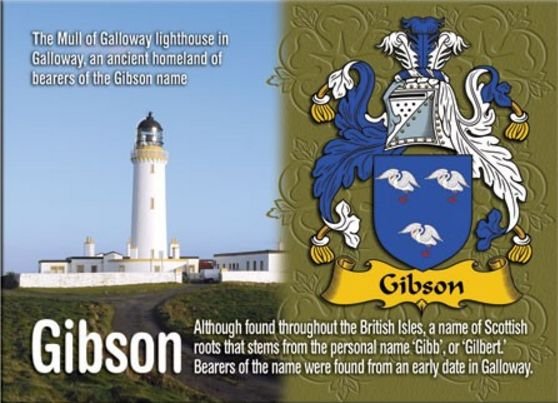 Image 1 of Gibson Coat of Arms English Family Name Fridge Magnets Set of 10