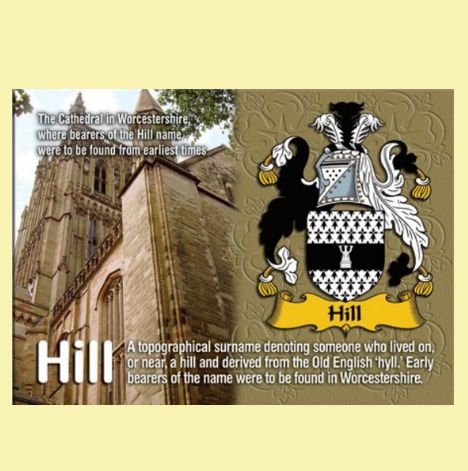 Image 0 of Hill Coat of Arms English Family Name Fridge Magnets Set of 2