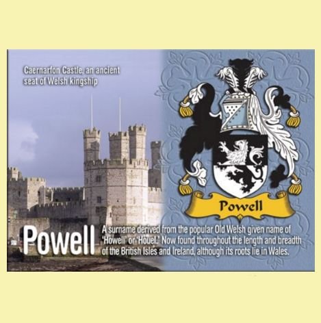 Image 0 of Powell Coat of Arms English Family Name Fridge Magnets Set of 10