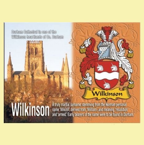 Image 0 of Wilkinson Coat of Arms English Family Name Fridge Magnets Set of 4