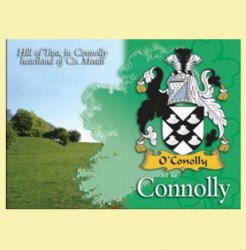 Connolly Coat of Arms Irish Family Name Fridge Magnets Set of 2