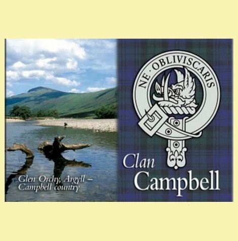 Image 0 of Campbell Clan Badge Scottish Family Name Fridge Magnets Set of 2