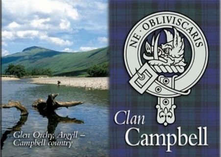 Image 1 of Campbell Clan Badge Scottish Family Name Fridge Magnets Set of 2