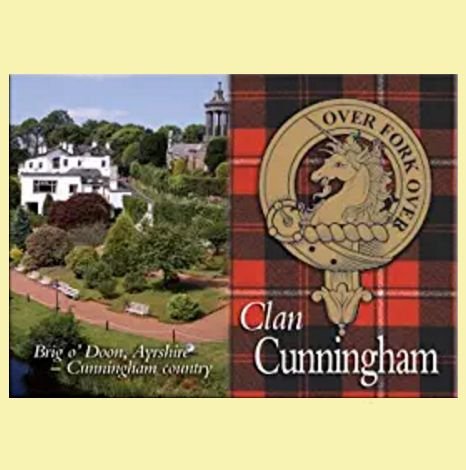 Image 0 of Cunningham Clan Badge Scottish Family Name Fridge Magnets Set of 10