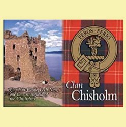 Chisholm Clan Badge Scottish Family Name Fridge Magnets Set of 2