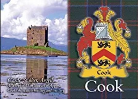Image 1 of Cook Coat of Arms Scottish Family Name Fridge Magnets Set of 4