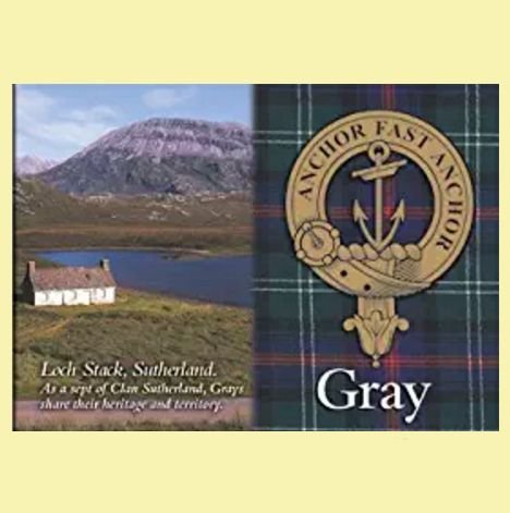 Image 0 of Gray Clan Badge Scottish Family Name Fridge Magnets Set of 10