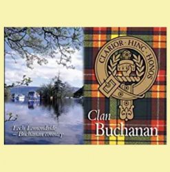 Buchanan Clan Badge Scottish Family Name Fridge Magnets Set of 2