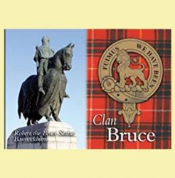 Bruce Clan Badge Scottish Family Name Fridge Magnets Set of 2