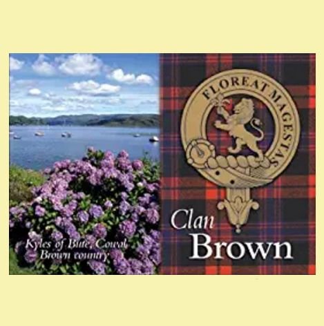 Image 0 of Brown Clan Badge Scottish Family Name Fridge Magnets Set of 2