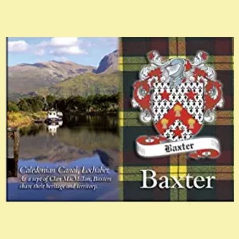 Image 0 of Baxter Coat of Arms Scottish Family Name Fridge Magnets Set of 2