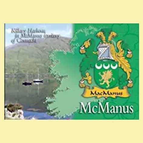 Image 0 of McManus Coat of Arms Irish Family Name Fridge Magnets Set of 4