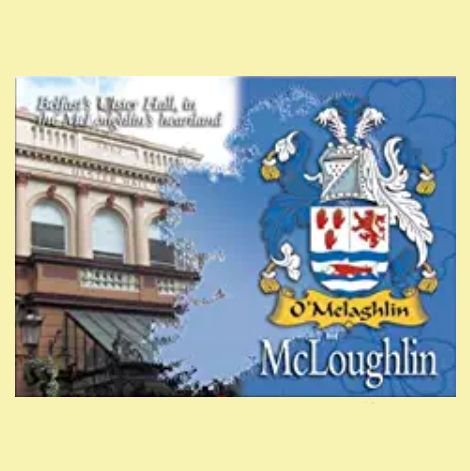 Image 0 of McLoughlin Coat of Arms Irish Family Name Fridge Magnets Set of 4