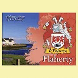 Flaherty Coat of Arms Irish Family Name Fridge Magnets Set of 2