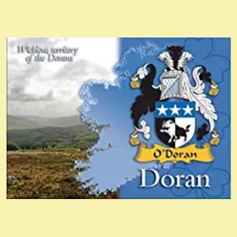 Image 0 of Doran Coat of Arms Irish Family Name Fridge Magnets Set of 2