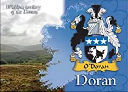 Image 1 of Doran Coat of Arms Irish Family Name Fridge Magnets Set of 2
