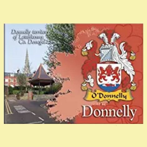 Image 0 of Donnelly Coat of Arms Irish Family Name Fridge Magnets Set of 2