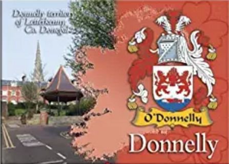 Image 1 of Donnelly Coat of Arms Irish Family Name Fridge Magnets Set of 2