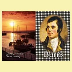 Burns Family Name Picture Fridge Magnets Set of 2