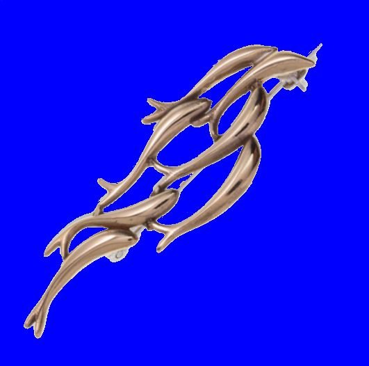 Image 0 of Swimming Shoal Of Fish Polished Bronze Brooch