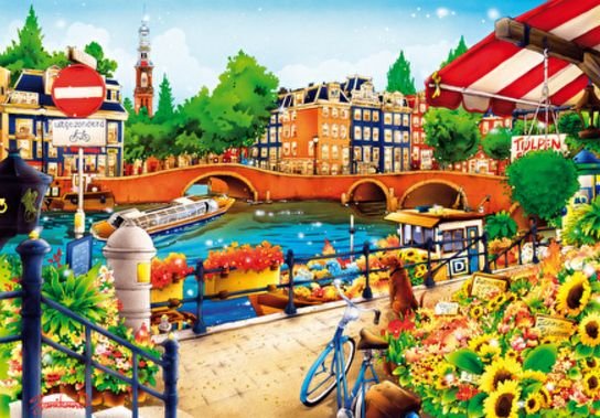 Image 1 of Amsterdam Location Themed Millenium Wooden Jigsaw Puzzle 1000 Pieces