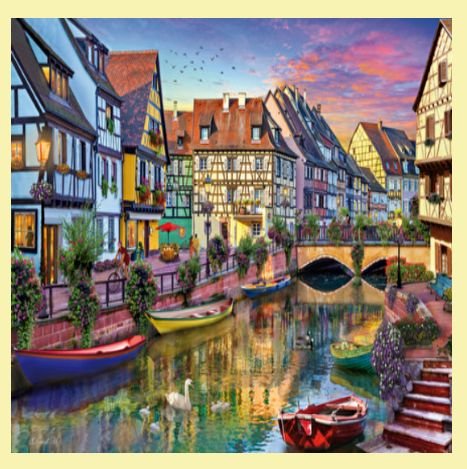 Image 0 of Colmar Canal Location Themed Maestro Wooden Jigsaw Puzzle 300 Pieces