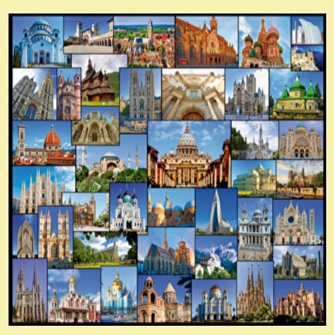 Image 0 of Great Churches Of The World Themed Majestic Wooden Jigsaw Puzzle 1500 Pieces