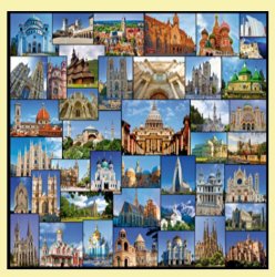 Great Churches Of The World Themed Maxi Wooden Jigsaw Puzzle 250 Pieces
