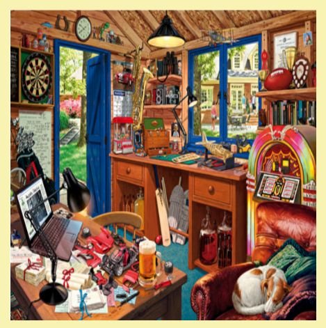 Image 0 of Man Cave Nostalgia Themed Maestro Wooden Jigsaw Puzzle 300 Pieces