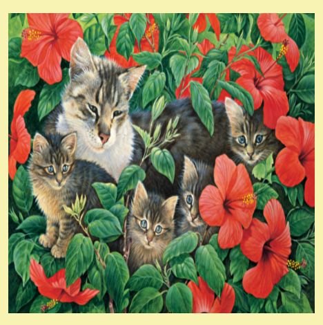 Image 0 of Mother And Kittens Animal Themed Maxi Wooden Jigsaw Puzzle 250 Pieces