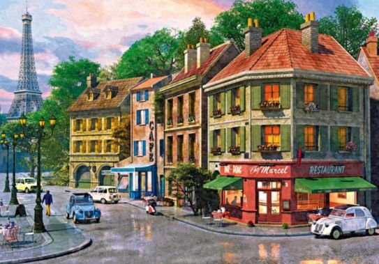 Image 1 of Paris Streets Location Themed Mega Wooden Jigsaw Puzzle 500 Pieces