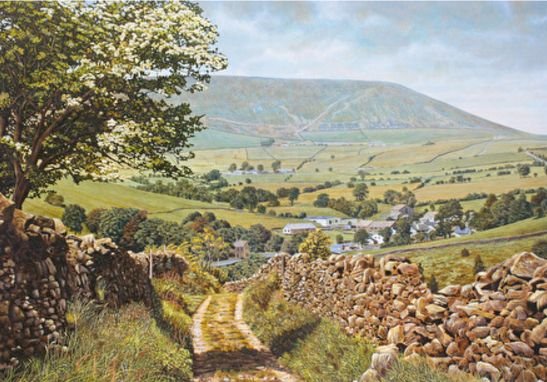 Image 1 of Pendle Hill In May Location Themed Magnum Wooden Jigsaw Puzzle 750 Pieces