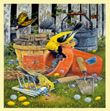 Image 0 of Spring Planting Bird Themed Maestro Wooden Jigsaw Puzzle 300 Pieces