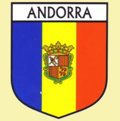 Andorra Flag Country Flag of Andorra Decals Stickers Set of 3