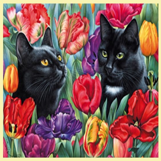 Image 0 of Amongst The Tulips Animal Themed Maxi Wooden Jigsaw Puzzle 250 Pieces