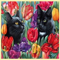 Amongst The Tulips Animal Themed Mega Wooden Jigsaw Puzzle 500 Pieces