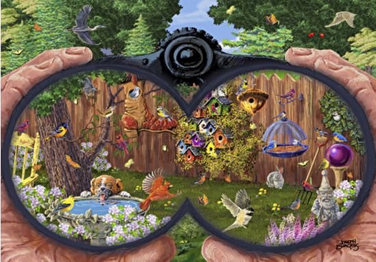 Image 1 of Backyard Aviary Animal Themed Millenium Wooden Jigsaw Puzzle 1000 Pieces