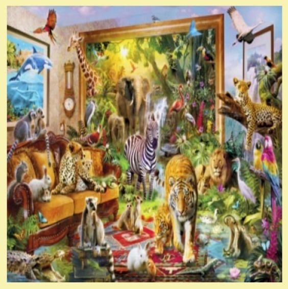 Image 0 of Coming To Life Animal Themed Maestro Wooden Jigsaw Puzzle 300 Pieces