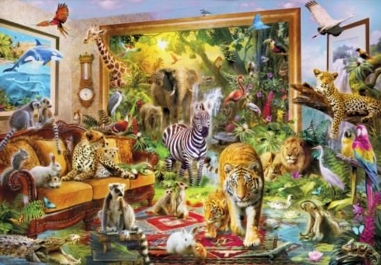 Image 1 of Coming To Life Animal Themed Magnum Wooden Jigsaw Puzzle 750 Pieces